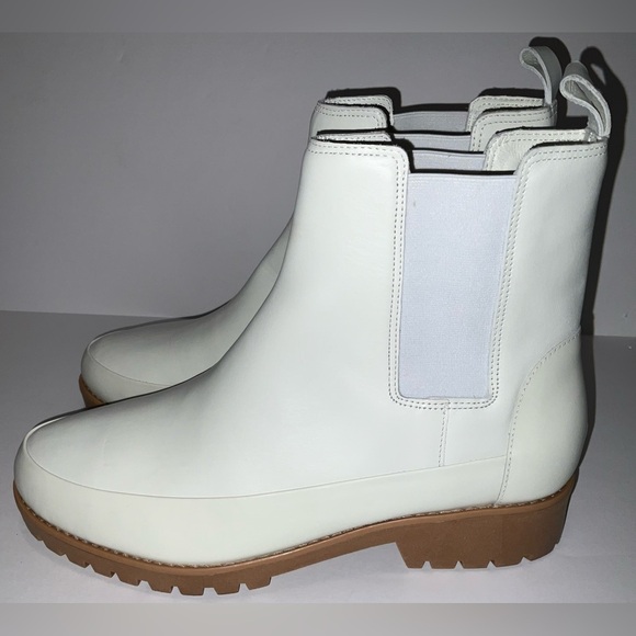 Rebecca Allen Water Resistant cream leather boots/size 9/made in Brazil/like new - Picture 4 of 12